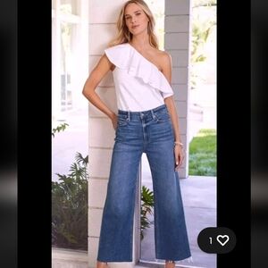 Nation LTD Peru Cotton Noella One Shoulder Ruffle Top Shirt NWT